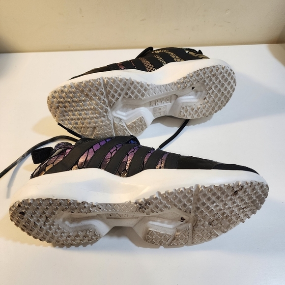 DKNY women's black lynzie sneak print lace up sneakera size 9 - Picture 7 of 9